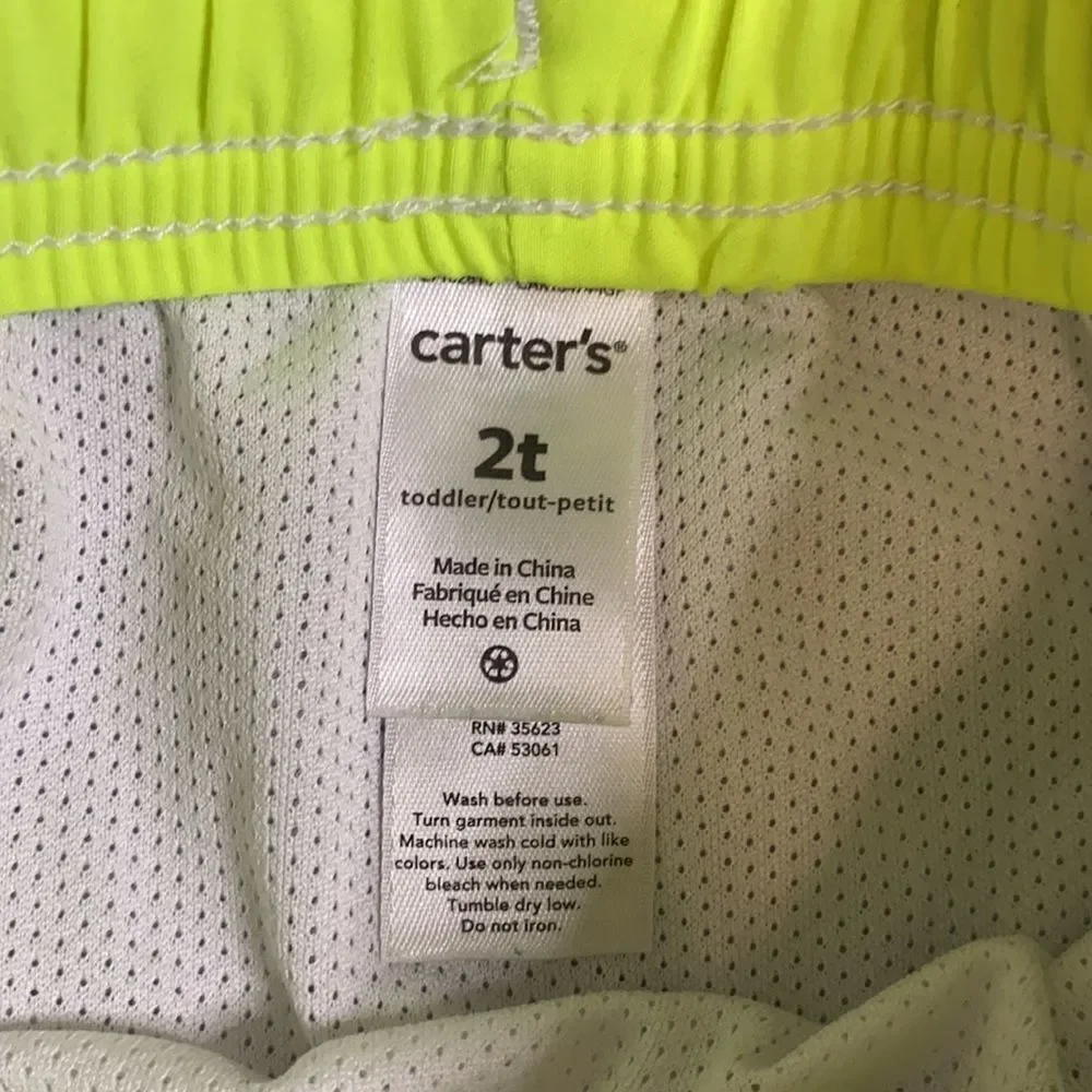 Carters Toddler Boy Grey Shark Print Swim Trunk Size 2T